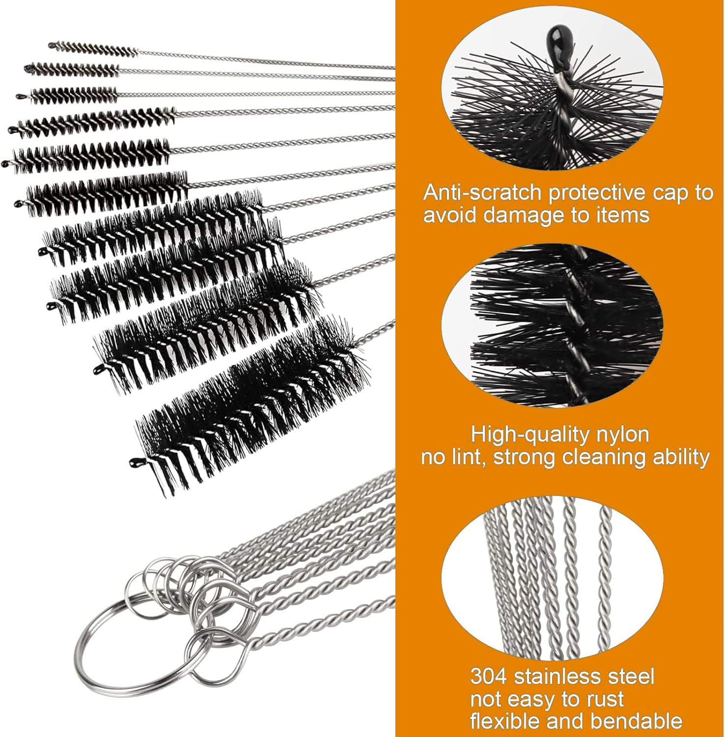 11pcs Long Pipe Cleaner Set with Key Ring 1