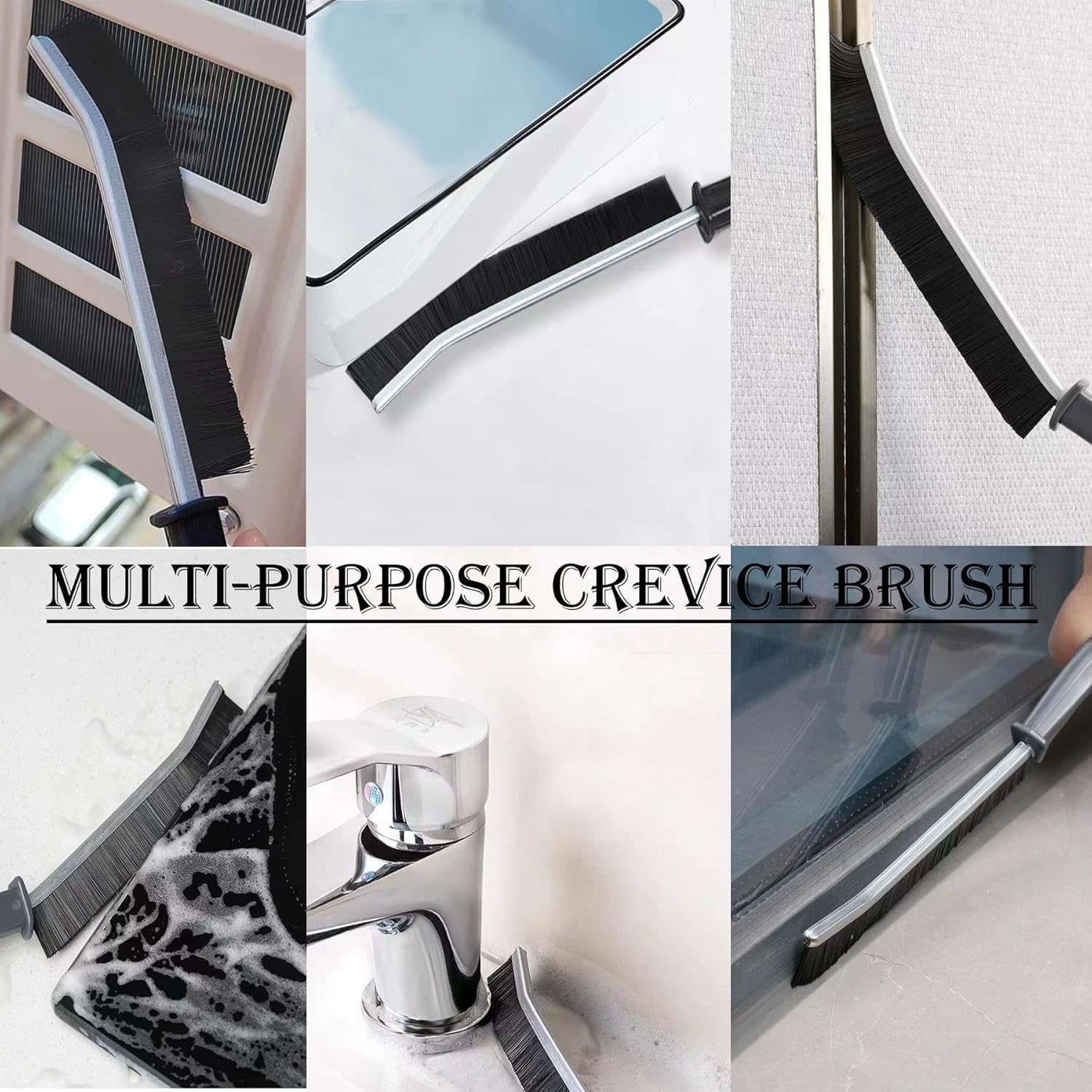 9 Pcs Hard Bristle Crevice Cleaning Brush Set