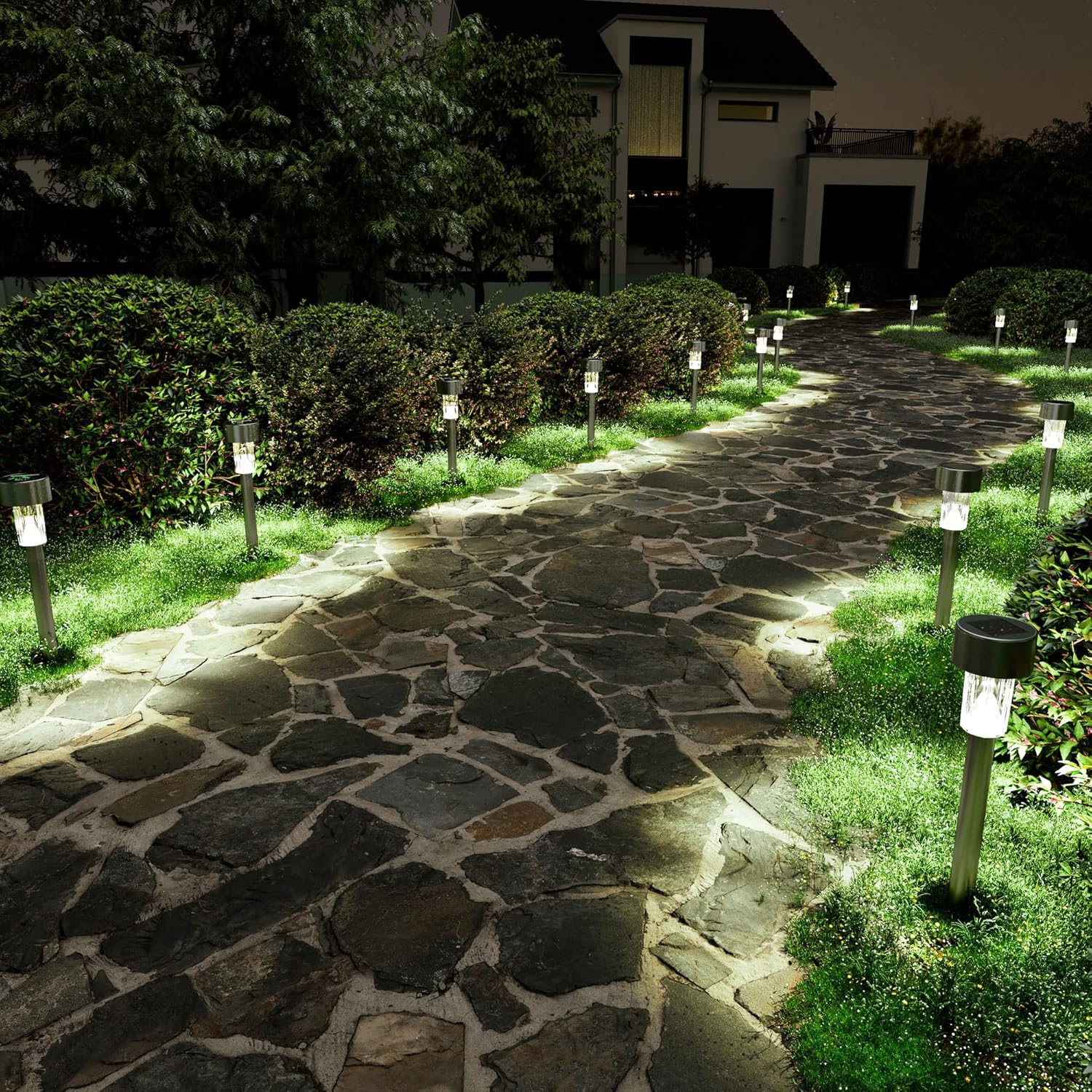 SOLPEX 16 Pack Cold White Solar Path Lights
