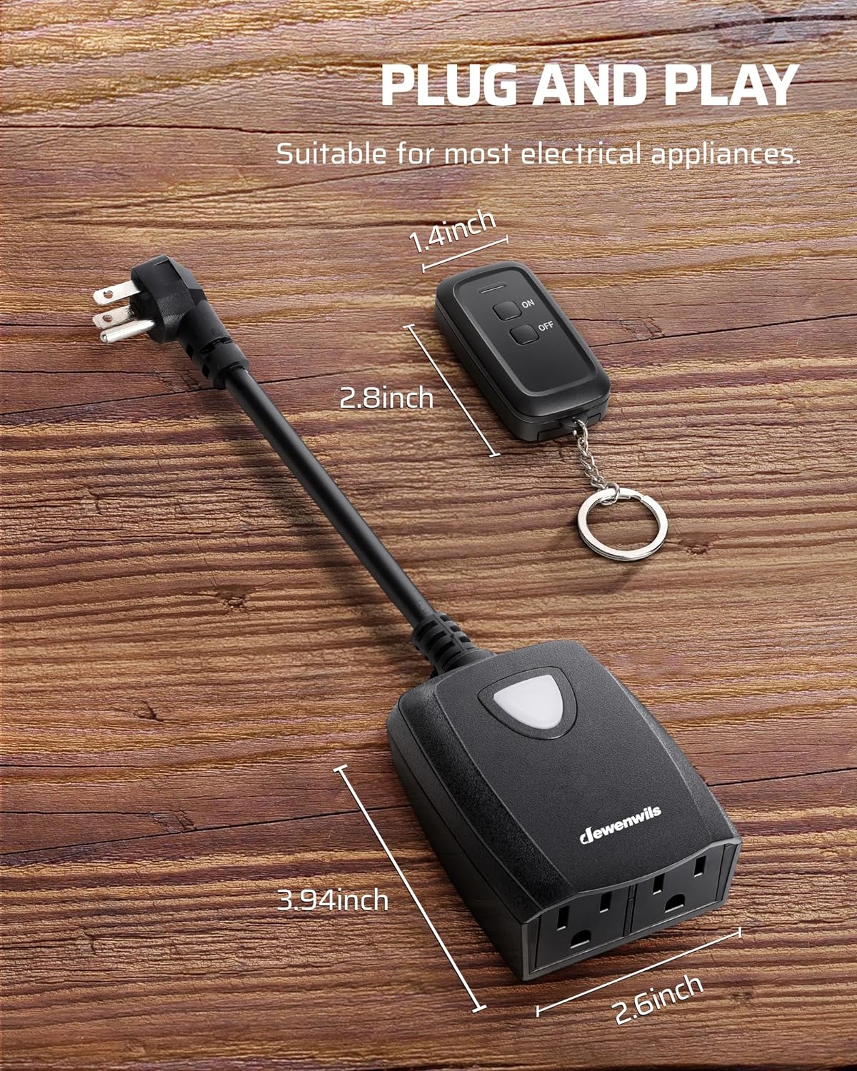 DEWENWILS Remote Outlet with 100 Ft Control Range