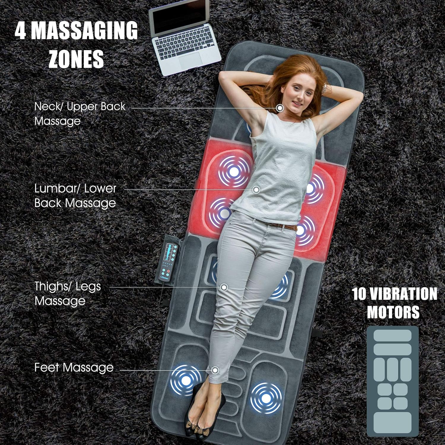 ERGOMASTER Massage Mat with 10 Motors and Heat 1