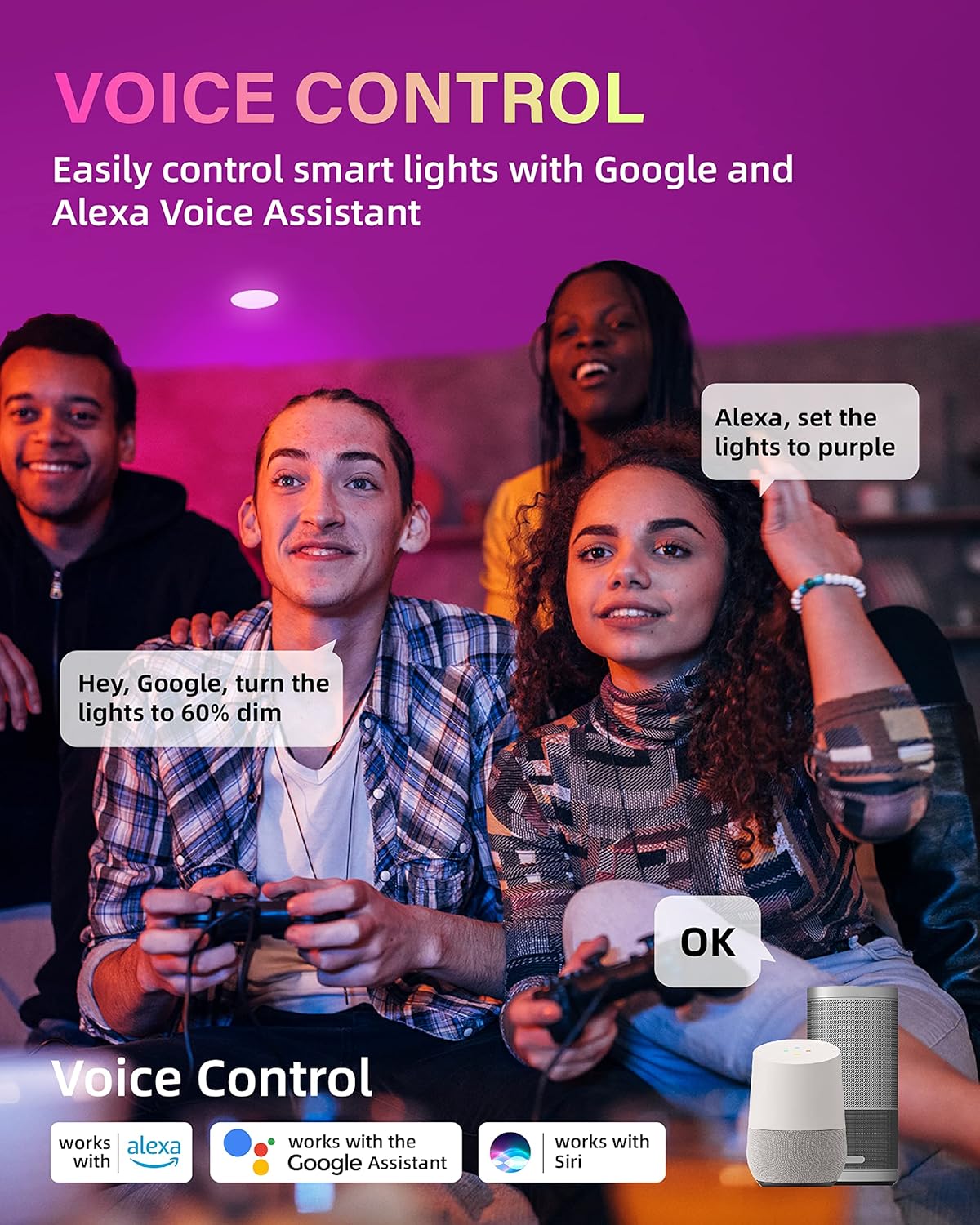 12 Pack Smart LED Recessed Lighting 4 Inch with APP Control