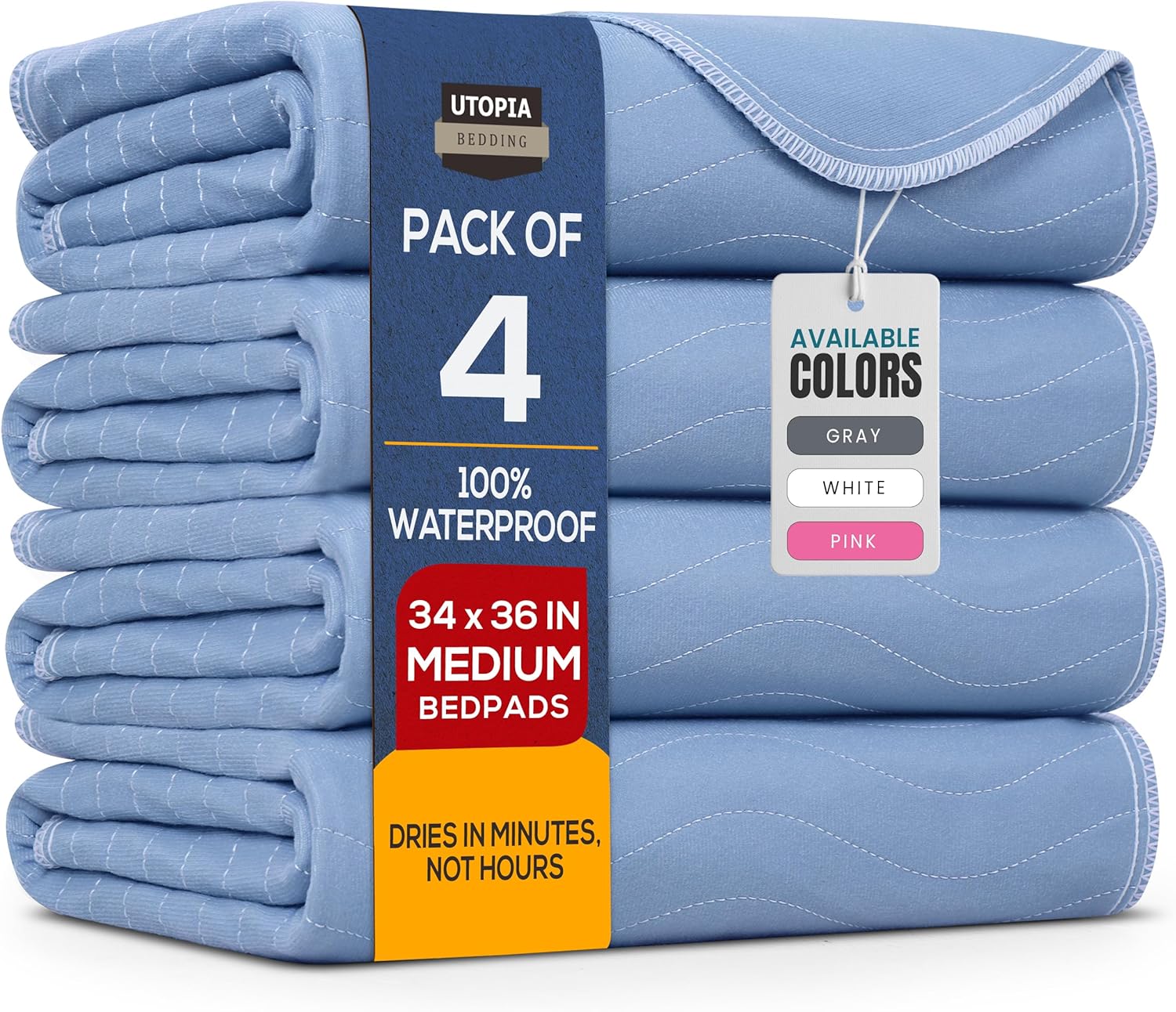 Utopia Bedding Washable Underpads 34 x 36 Pack of 4