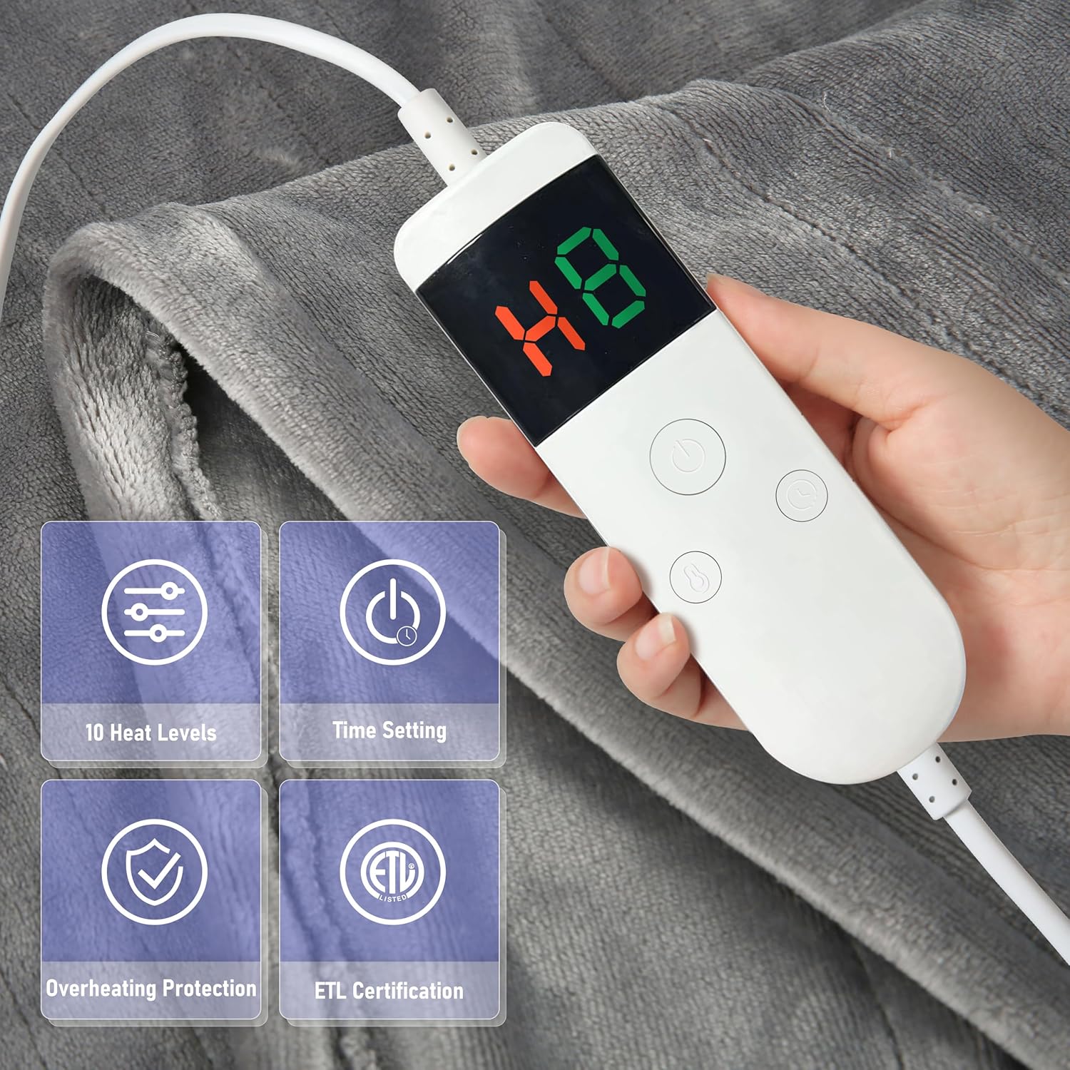 PENGZHU Technology Heated Throw Blanket with 8 Hours Auto Off